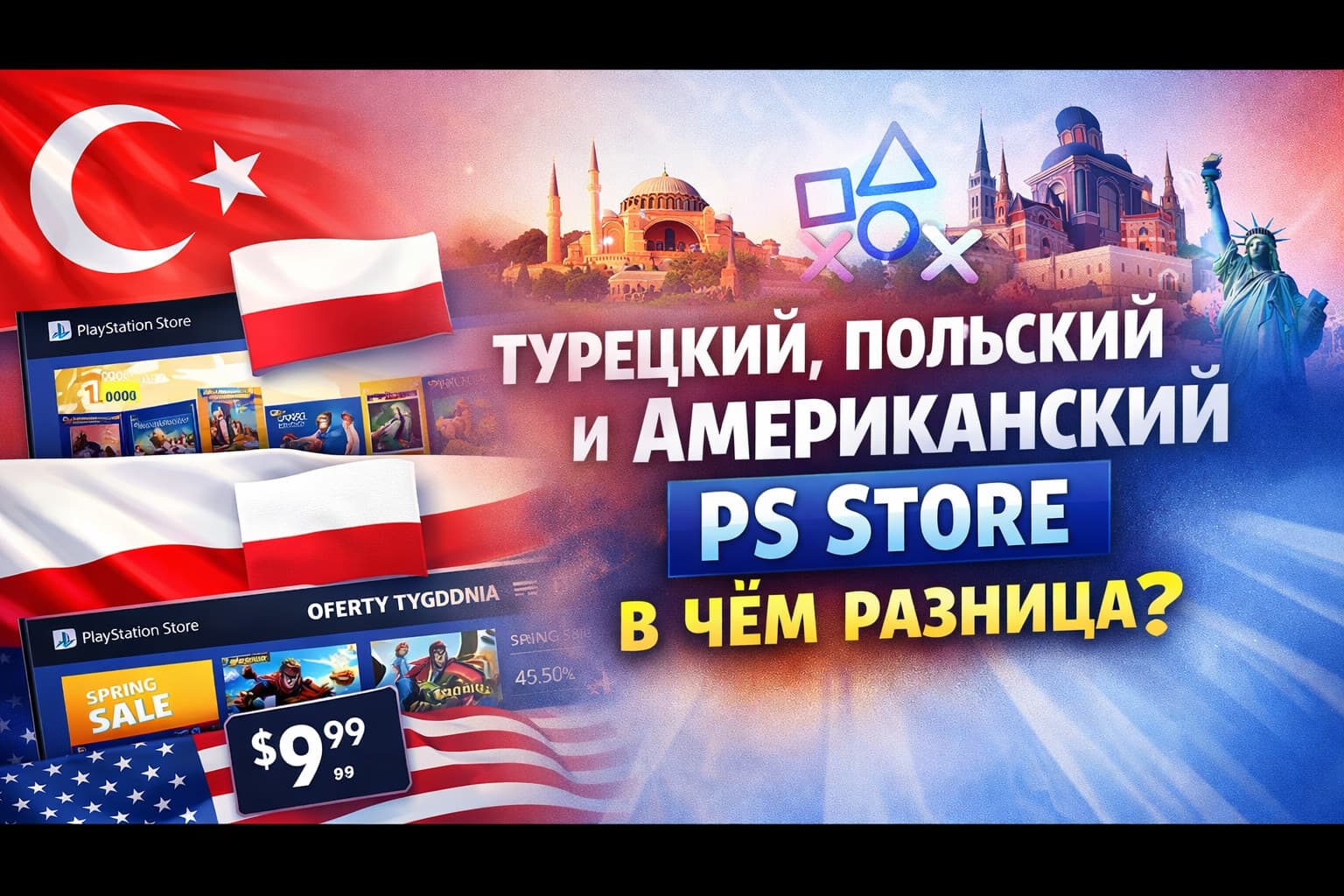 Турецкий, польский и американский PS Store